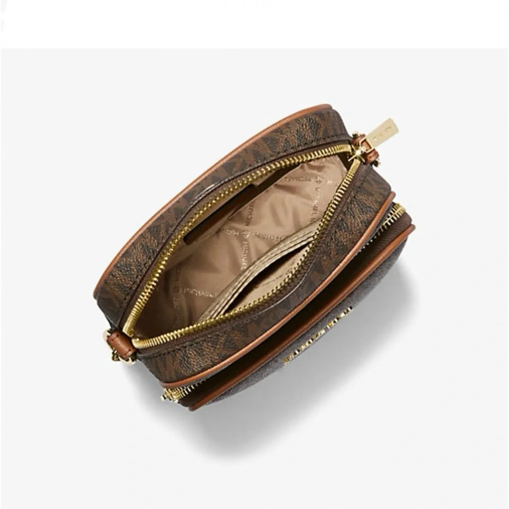 Michael Kors Jet Set Travel MK Logo Crossbody Bag Brown NWOT